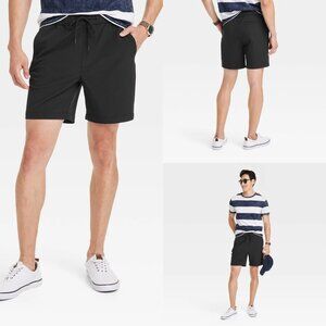 Small - Mens 7in Woven Tech E-Waist Pull-On Shorts - Goodfellow Co - Black